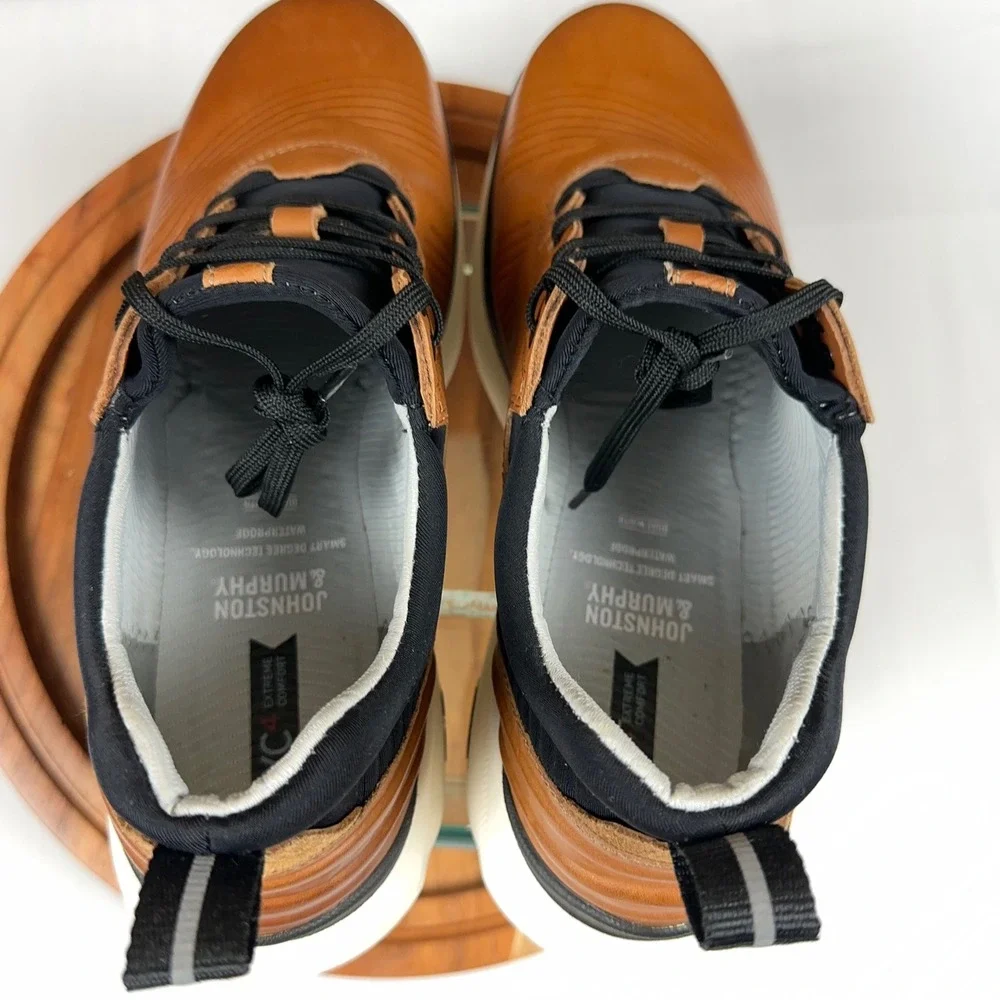 Johnston & Murphy XC4 TR1-Sport Hybrid Tan Leather 11 Wide Waterproof